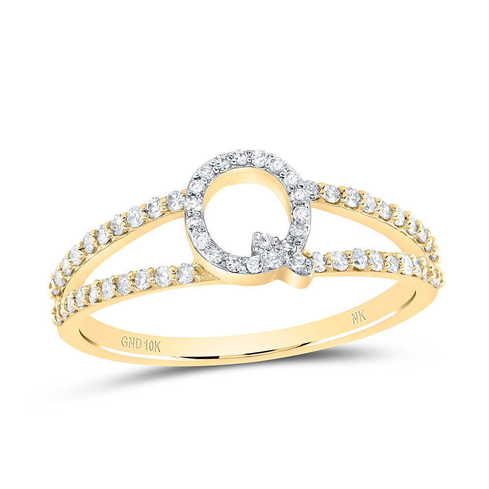 1/4Ctw-Dia Nk Gift Initial "Q" Ladies Ring (1.65 grams)