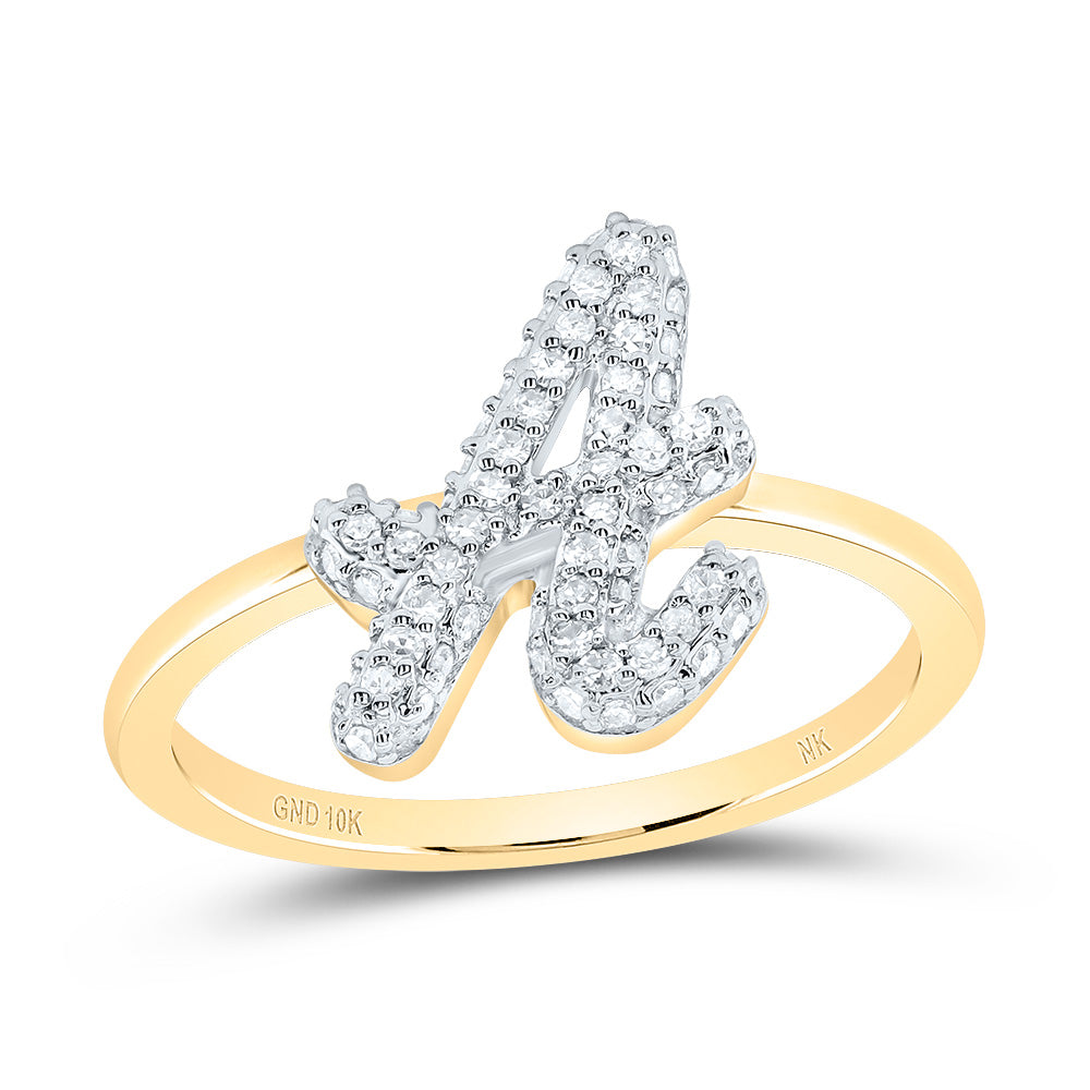 1/4 Ctw-Dia Nk Fashion Initial "A" Ring (2.55 grams)