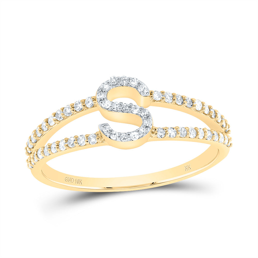 1/4Ctw-Dia Nk Gift Initial "S" Ladies Ring (1.77 grams)