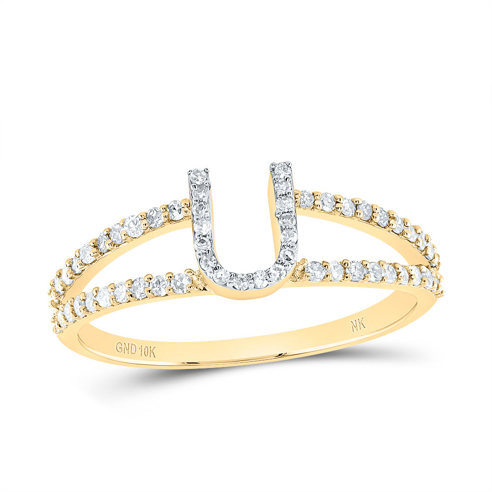 1/4Ctw-Dia Nk Gift Initial "U" Ladies Ring (1.61 grams)