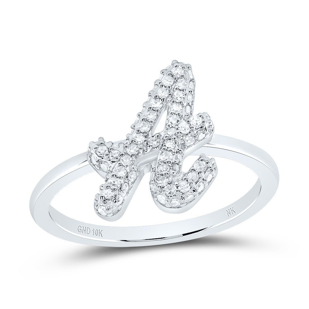 1/4 Ctw-Dia Nk Fashion Initial "A" Ring (2.56 grams)