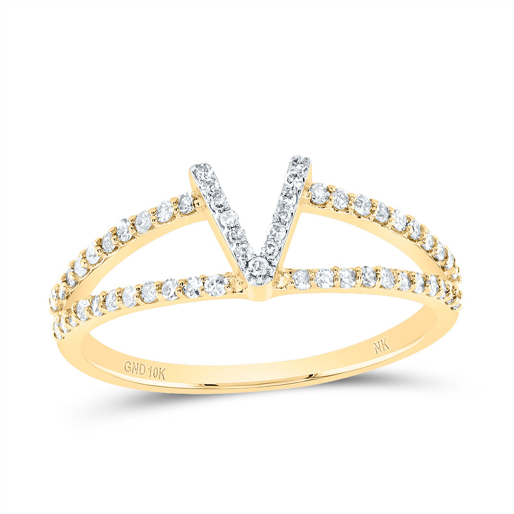 1/4Ctw-Dia Nk Gift Initial "V" Ladies Ring (1.55 grams)