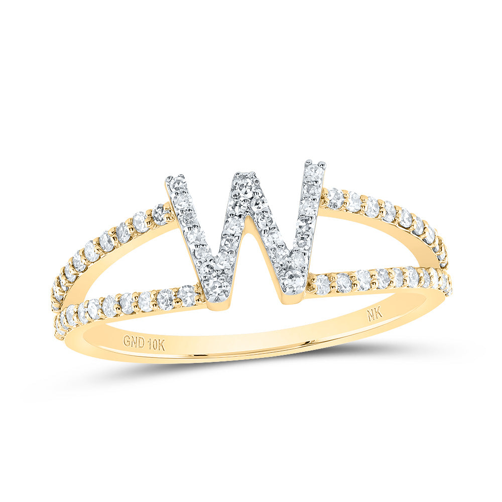 1/4Ctw-Dia Nk Gift Initial "W" Ladies Ring (1.89 grams)