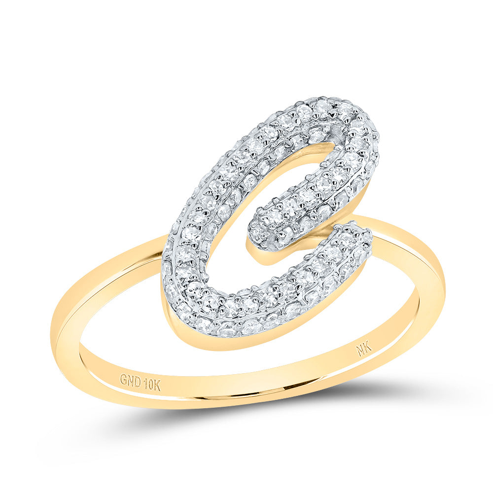 3/8Ctw-Dia Nk Fashion Initial "C" Ring (2.63 grams)