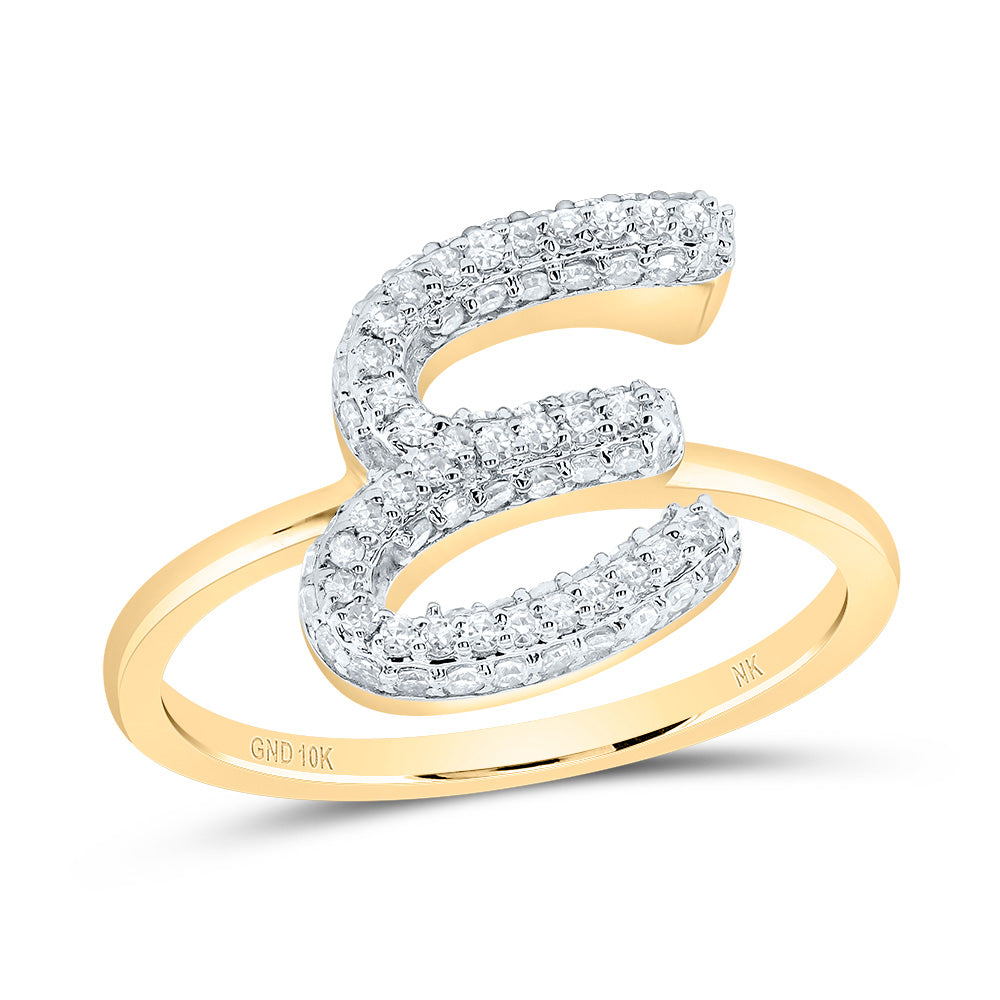 3/8Ctw-Dia Nk Fashion Initial "E" Ring (2.46 grams)