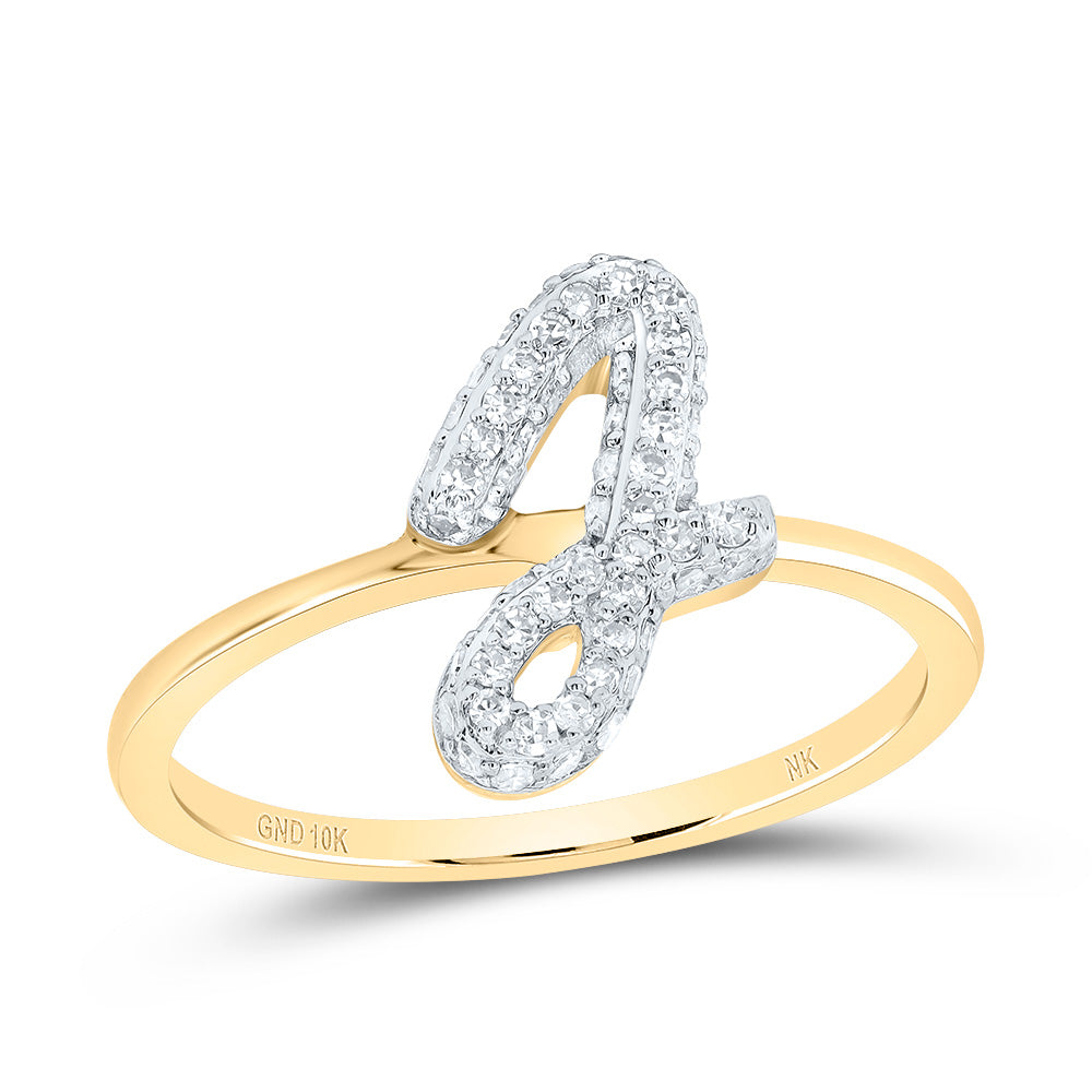 1/4Ctw-Dia Nk Fashion Initial "J" Ring (1.76 grams)