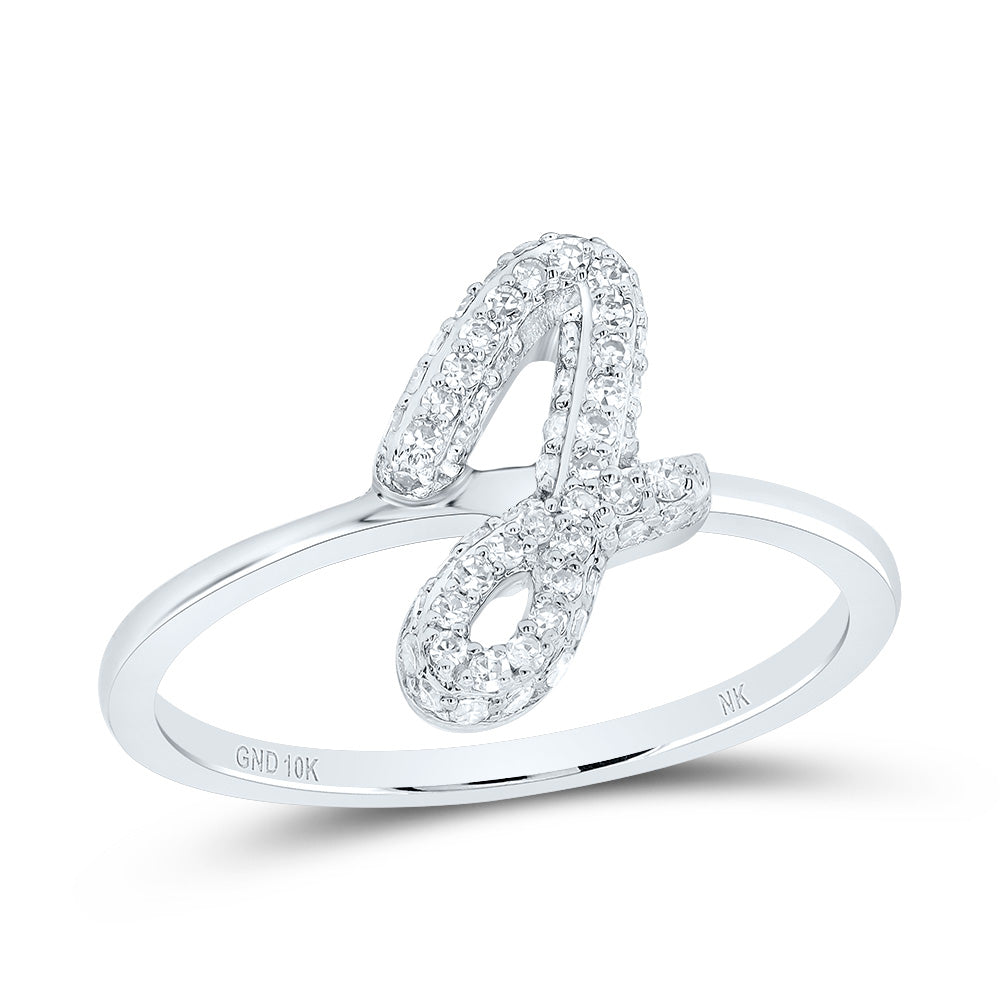 1/4Ctw-Dia Nk Fashion Initial "J" Ring (1.92 grams)