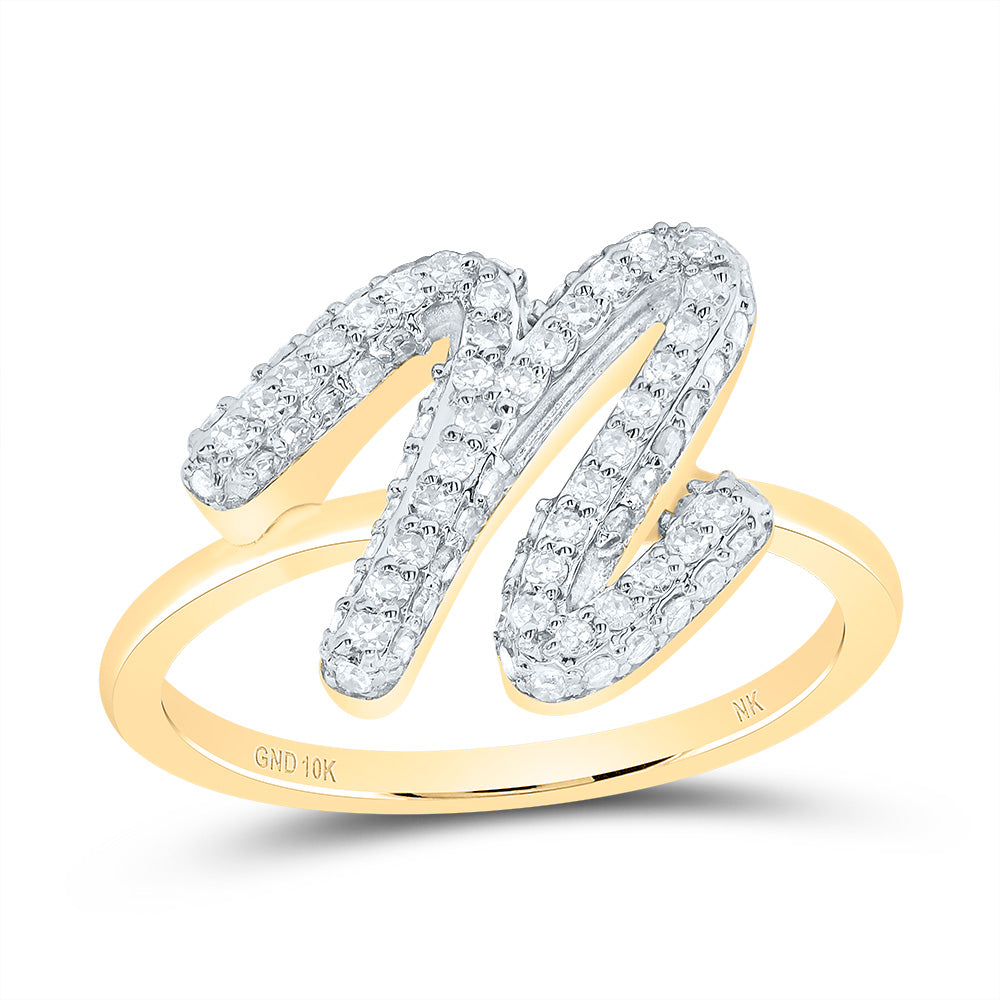 1/2Ctw-Dia Nk Fashion Initial "N" Ring (3.01 grams)