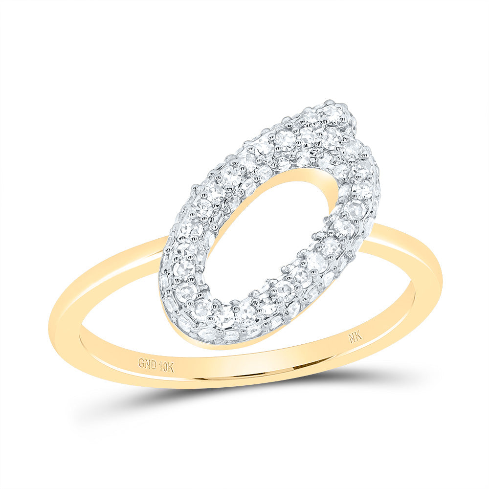 3/8Ctw-Dia Nk Fashion Initial "O" Ring (2.48 grams)