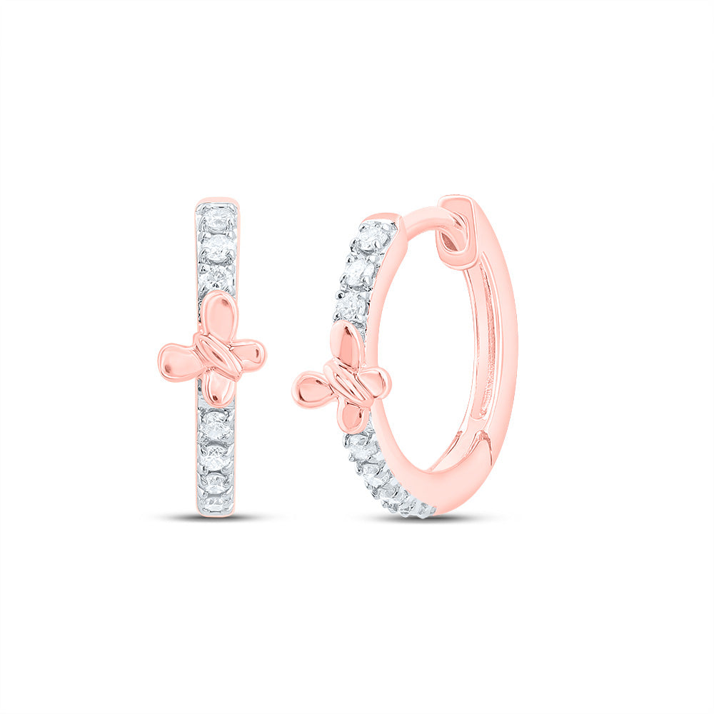 1/12Ctw-Dia Cn Gift Butterfly Hoop Earring