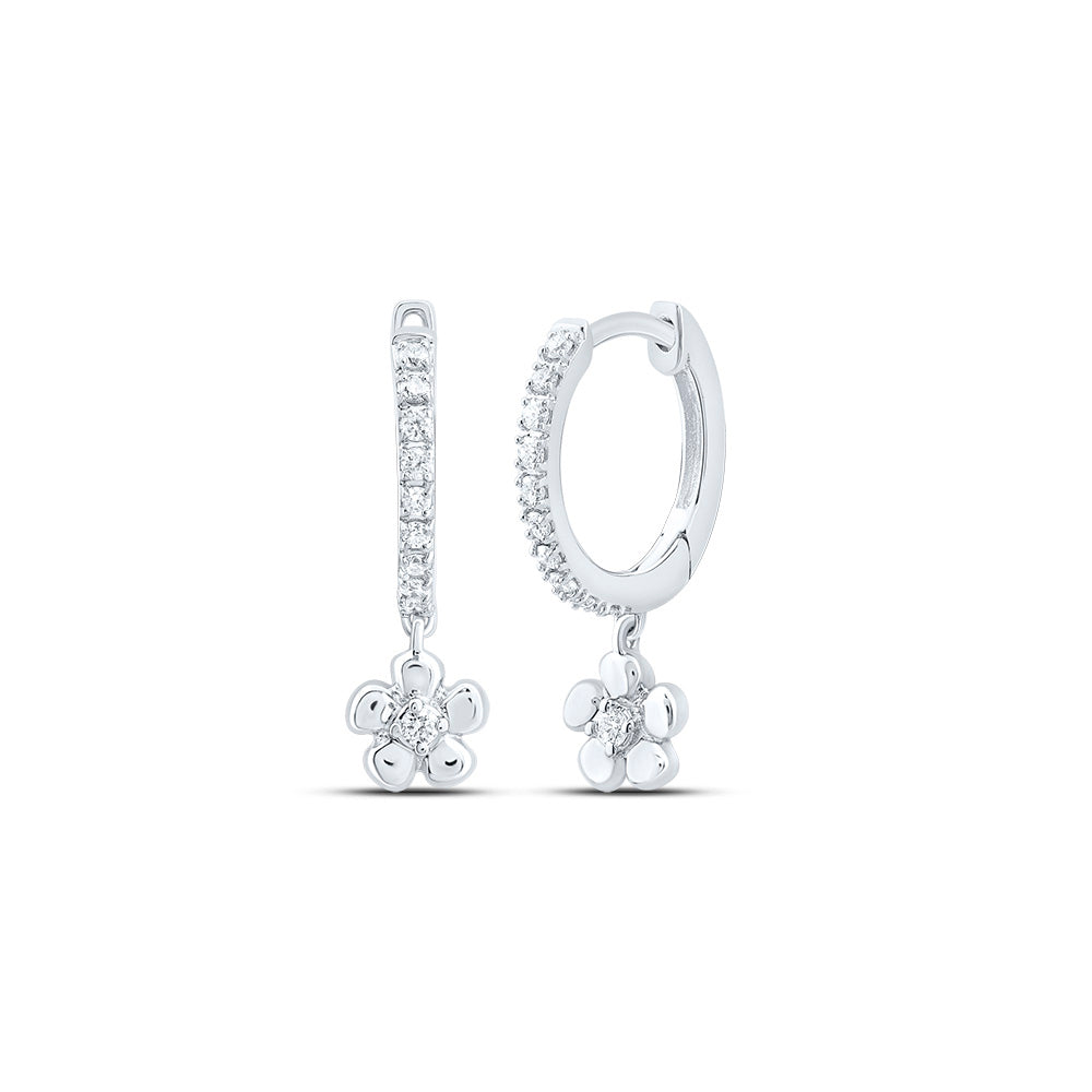 1/8 Ctw-Dia Cn Gift Flower Dangling Earring