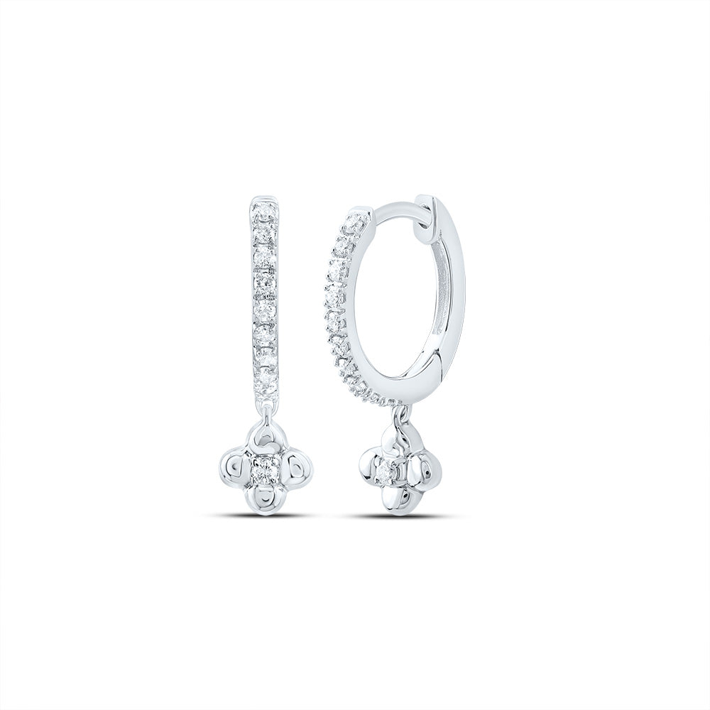 1/8 Ctw-Dia Cn Gift Clover Dangling Earring