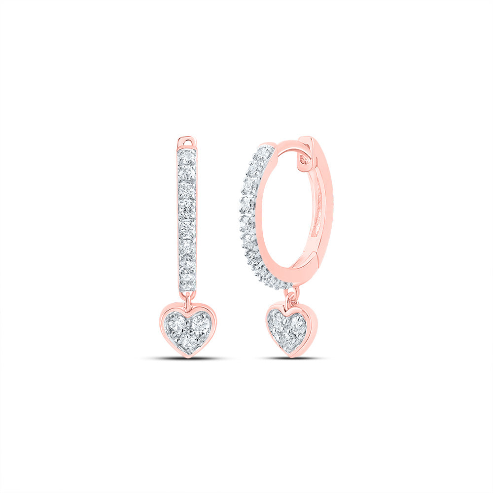 1/6 Ctw-Nat Dia Cn Gift Heart Dangling Earring