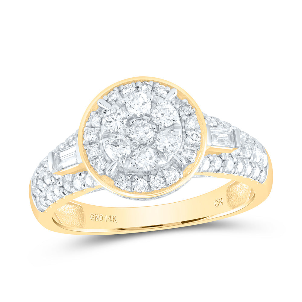 1 Ctw-Dia Cn Flower Round Fashion Ring (3 grams)