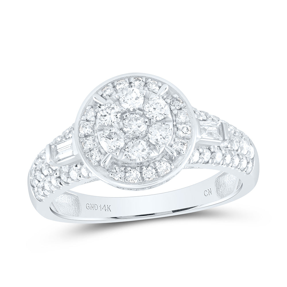 1 Ctw-Dia Cn Flower Round Fashion Ring (3.02 grams)
