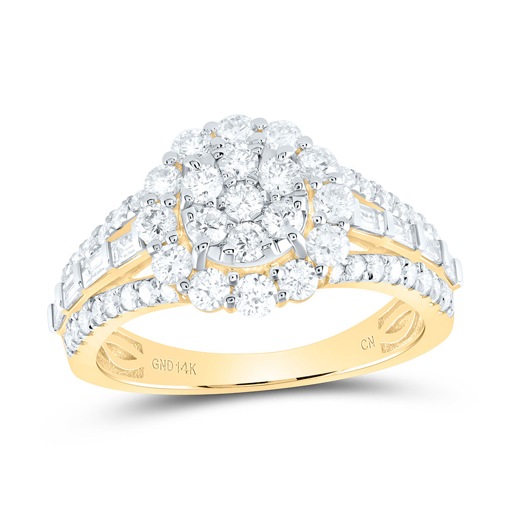 1 3/8Ctw-Dia Cn Flower Round Fashion Ring (2.84 grams)