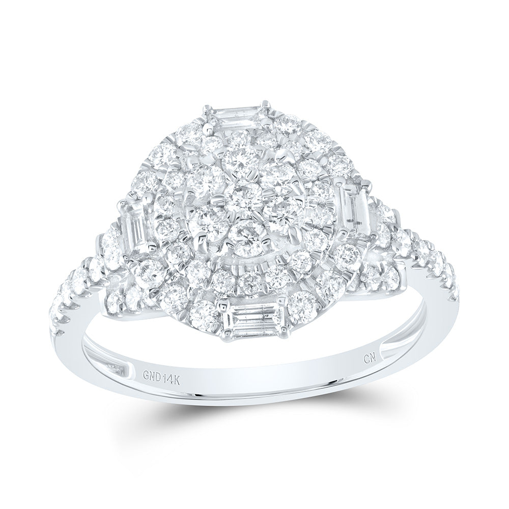 1 Ctw-Diamond Flower Round Fashion Ring (2.44 grams)