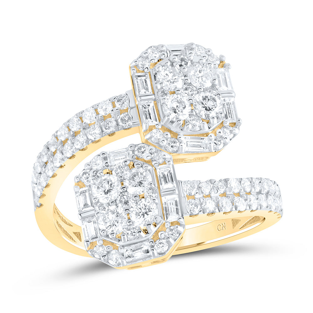 1 1/3Ctw-Dia Cn Fashion Emerald Cuff Ring (3.15 grams)