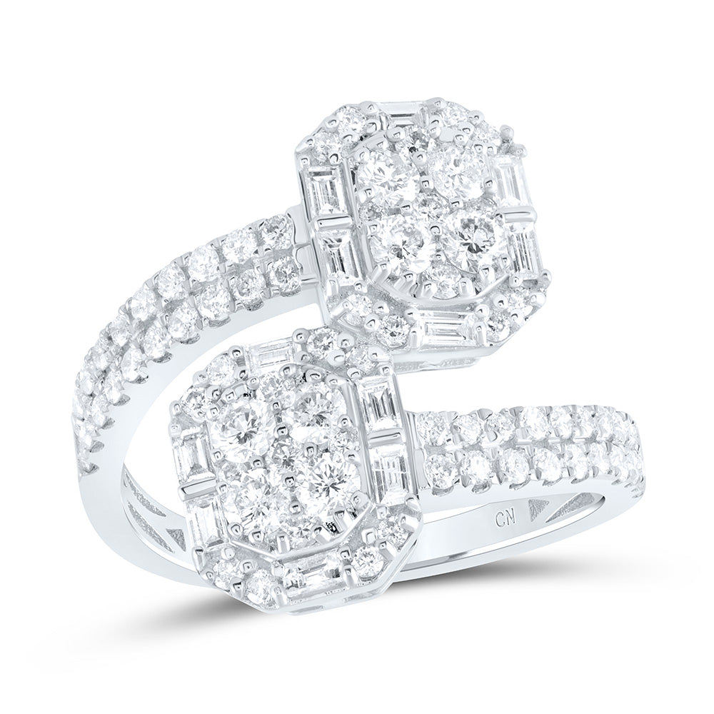 1 1/3Ctw-Dia Cn Fashion Emerald Cuff Ring (3.28 grams)