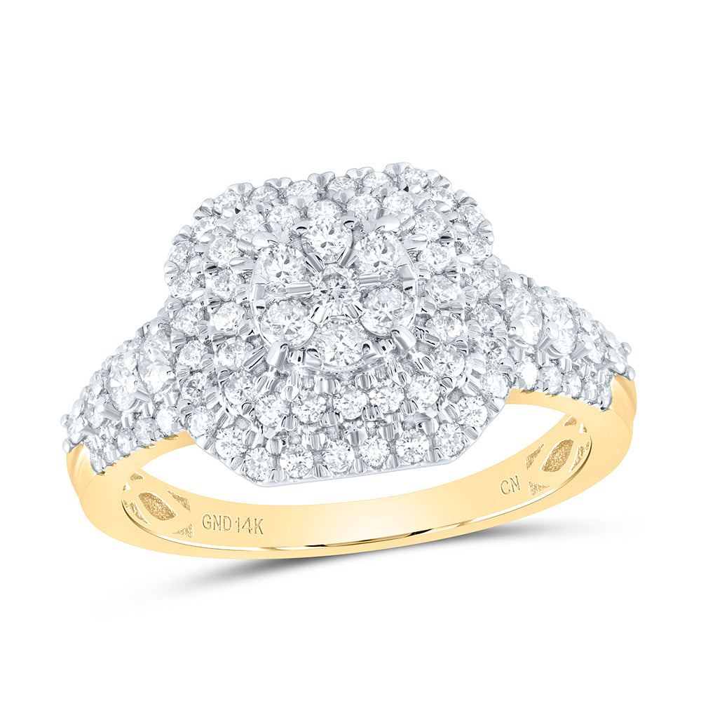 1 Ctw-Diamond Flower Fashion Ring (2.97 grams)