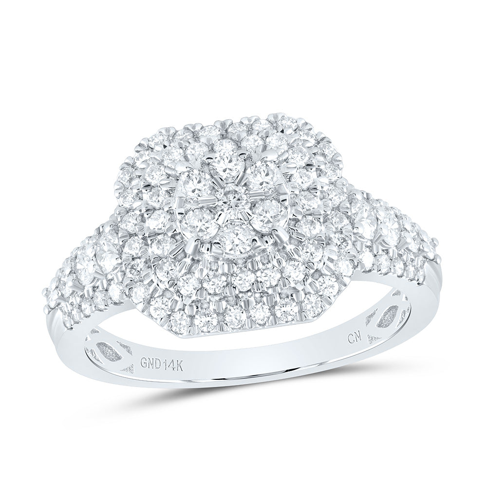 1 Ctw-Dia Cn Flower Fashion Ring (2.96 grams)