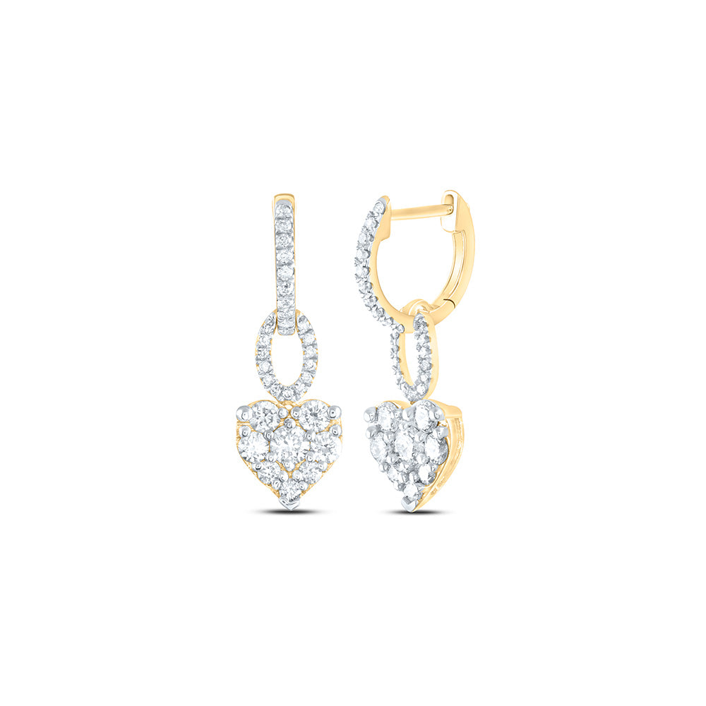 1 Ctw-Nat Dia Cn Fashion Heart Dangling Earring