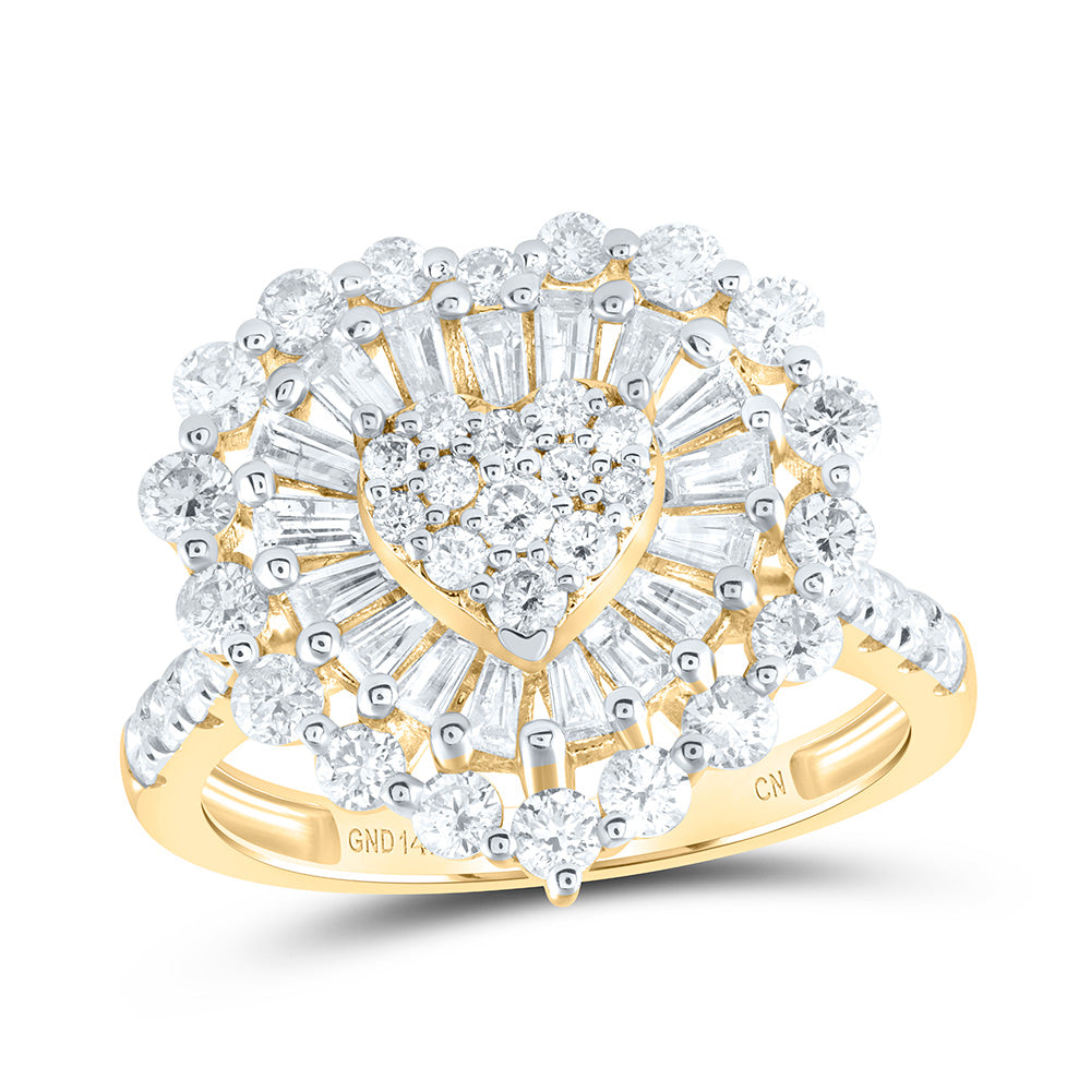 1 7/8 Ctw-Nat Dia Cn Fashion Heart Ring (3.7 grams)