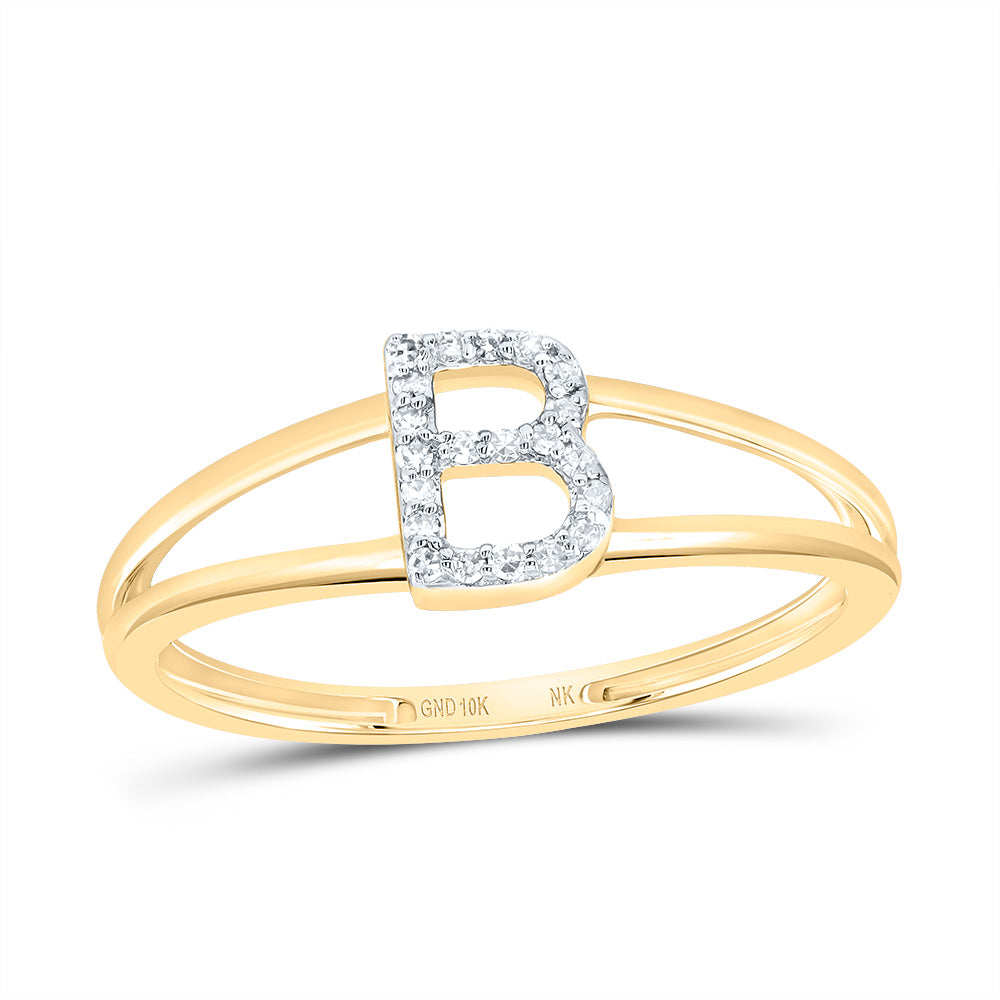 1/20Ctw-Diamond Gift Initial "B" Ladies Ring (1.22 grams)