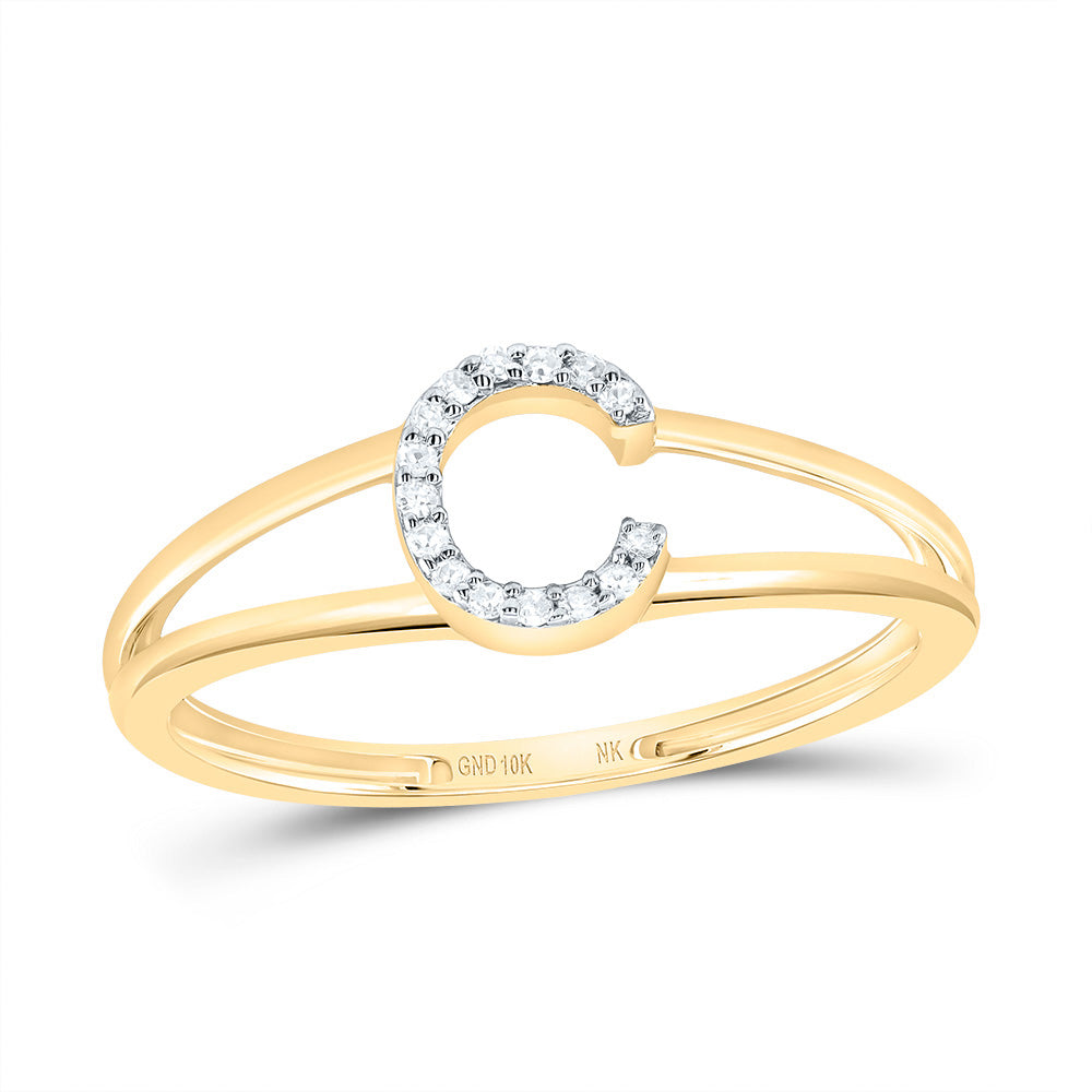 1/20Ctw-Dia Nk Gift Initial "C" Ladies Ring (1.12 grams)