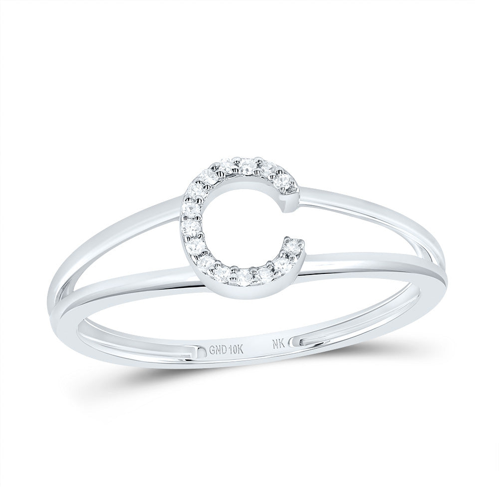 1/20Ctw-Dia Nk Gift Initial "C" Ladies Ring (1.12 grams)