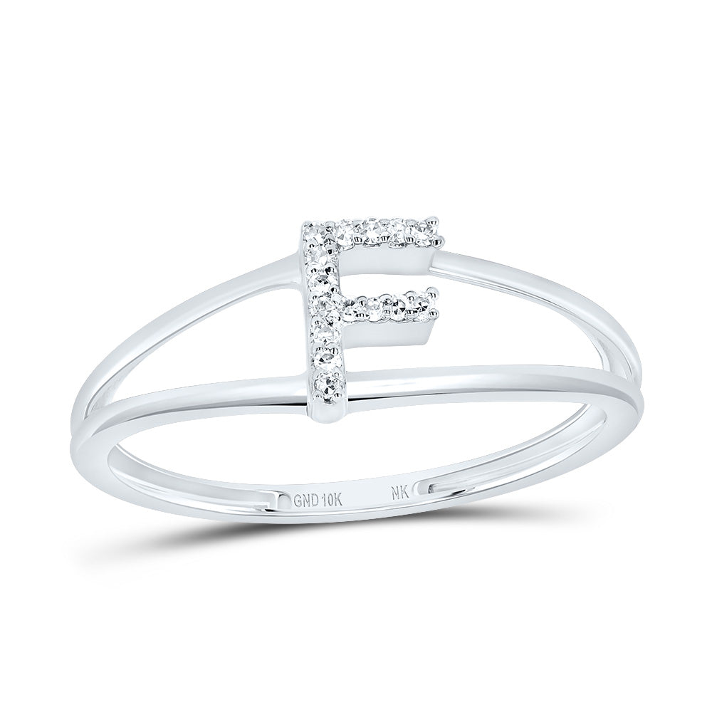 1/20Ctw-Diamond Gift Initial "F" Ladies Ring (1.23 grams)