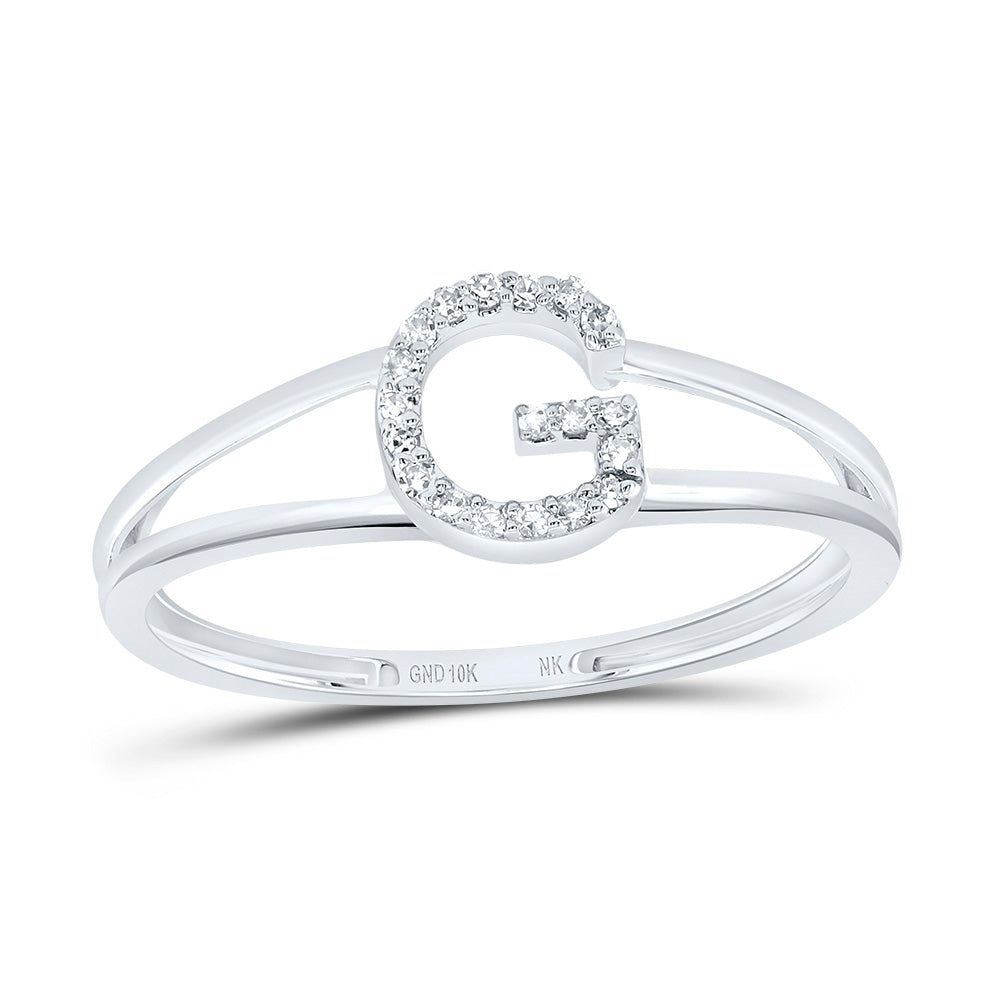 1/20Ctw-Dia Nk Gift Initial "G" Ladies Ring (1.24 grams)