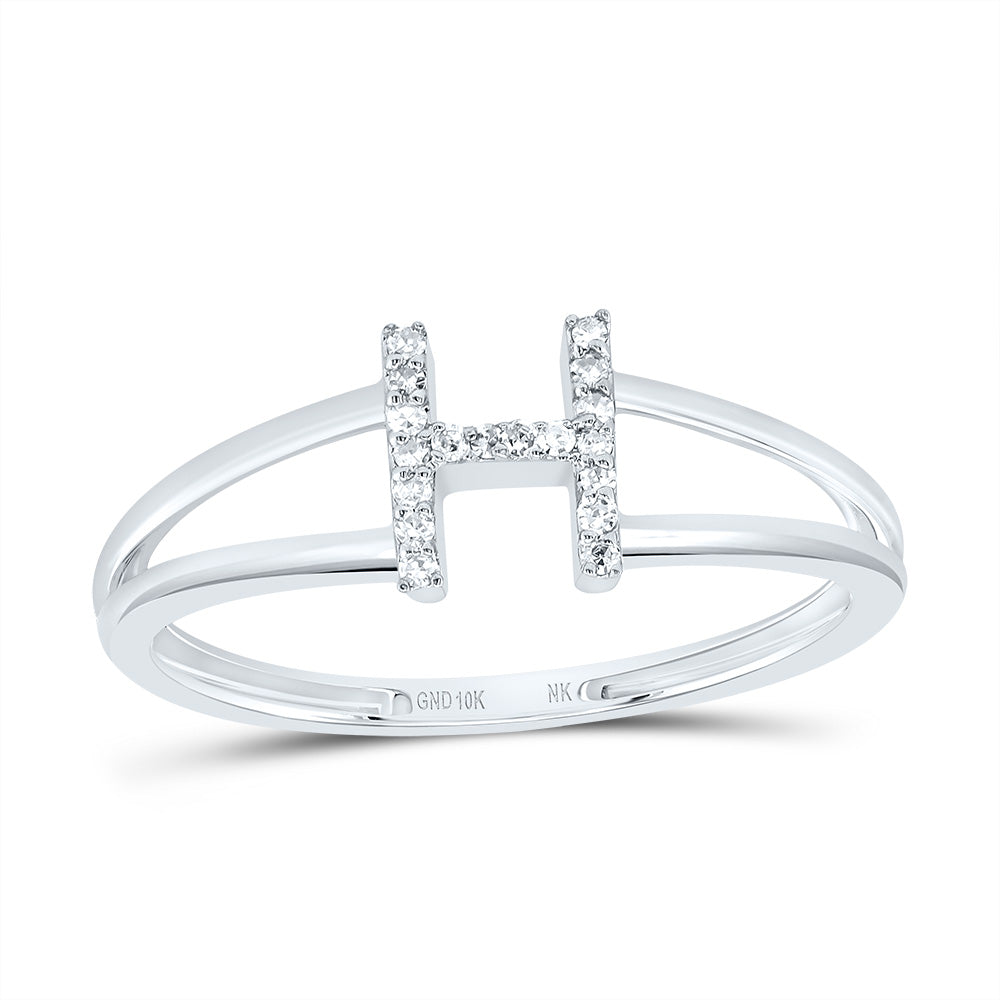 1/20Ctw-Dia Nk Gift Initial "H" Ladies Ring (1.29 grams)