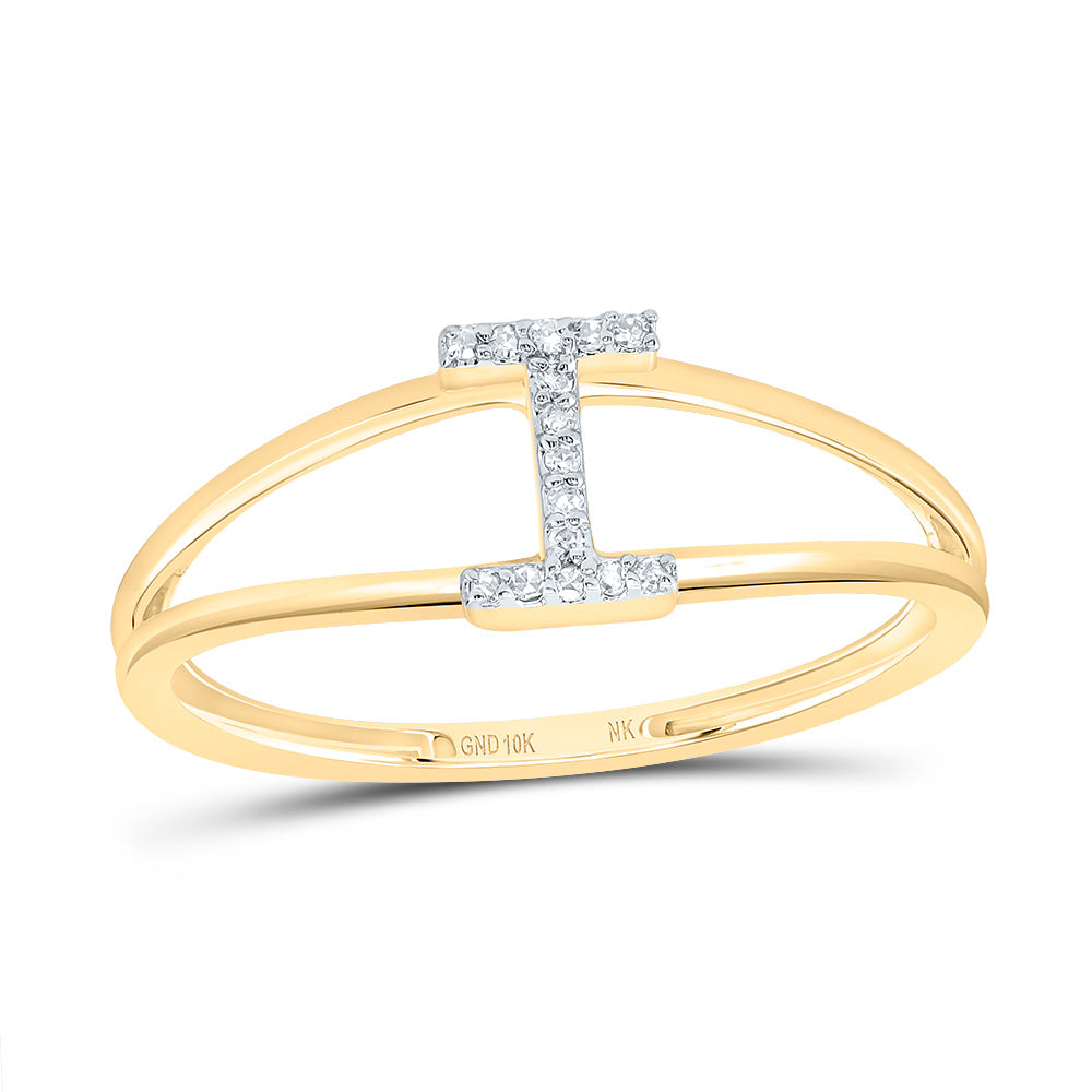 1/20Ctw-Diamond Gift Initial "I" Ladies Ring (1.19 grams)