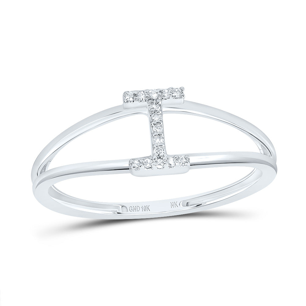 1/20Ctw-Diamond Gift Initial "I" Ladies Ring (1.25 grams)