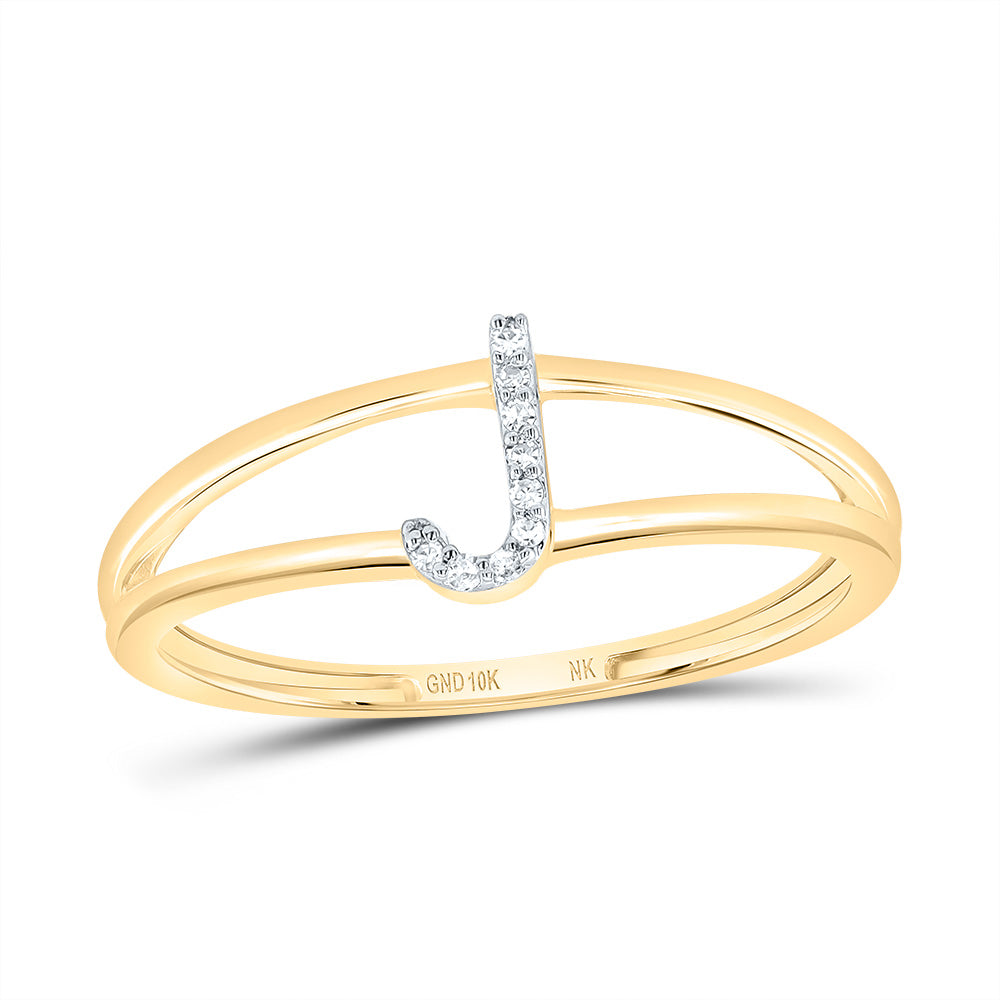 0.03Ctw-Dia Nk Gift Initial "J" Ladies Ring (1.07 grams)