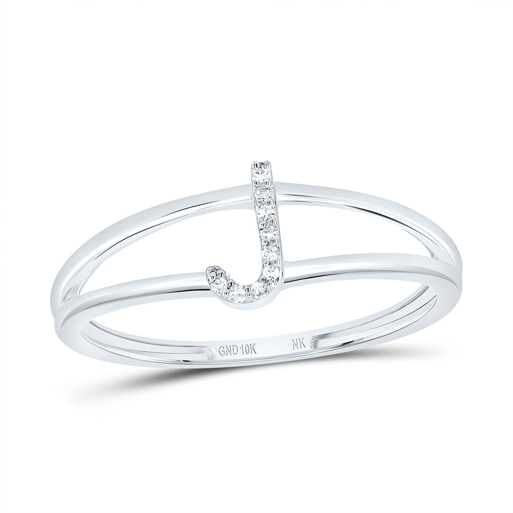 0.03Ctw-Dia Nk Gift Initial "J" Ladies Ring (1.09 grams)