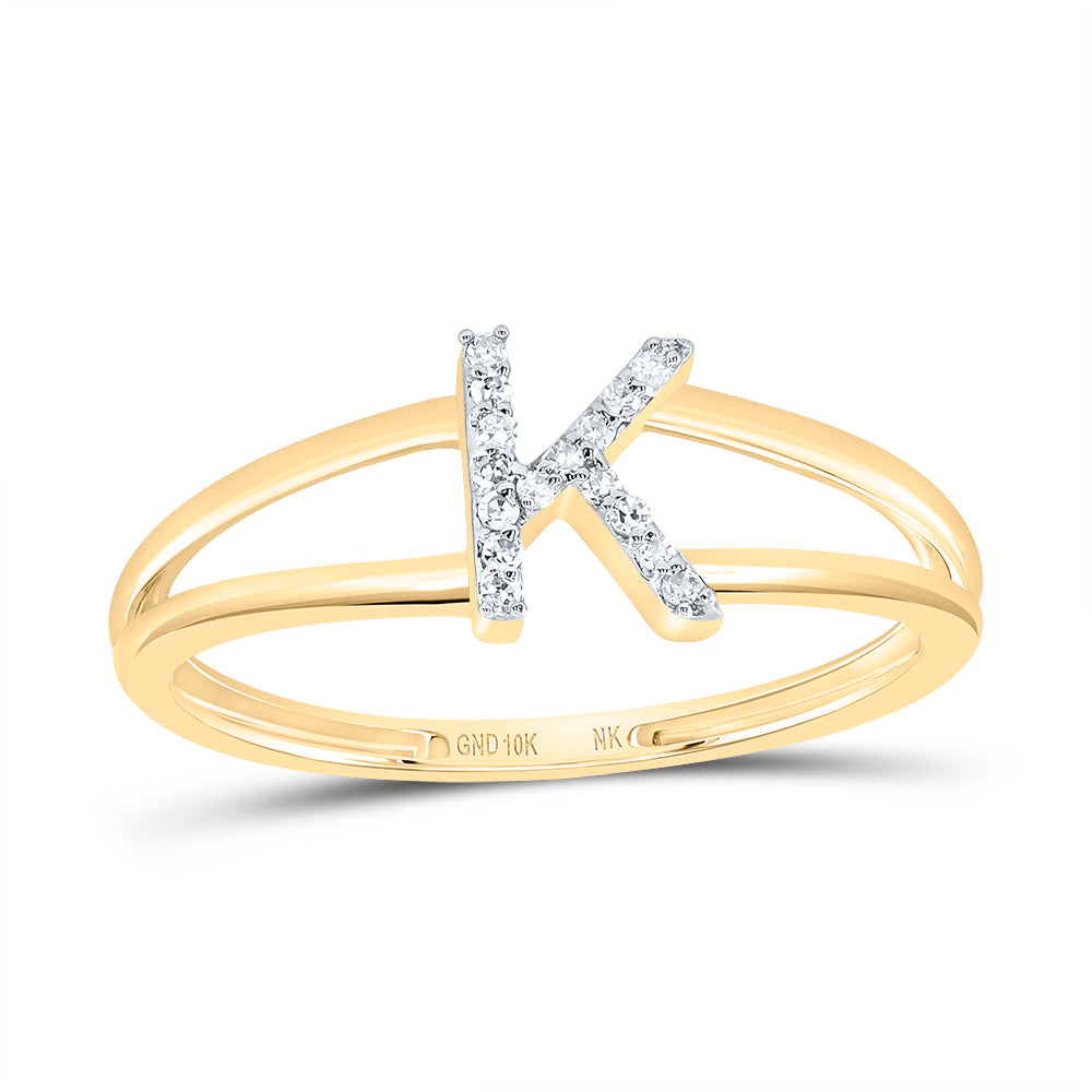 1/20Ctw-Dia Nk Gift Initial "K" Ladies Ring (1.31 grams)