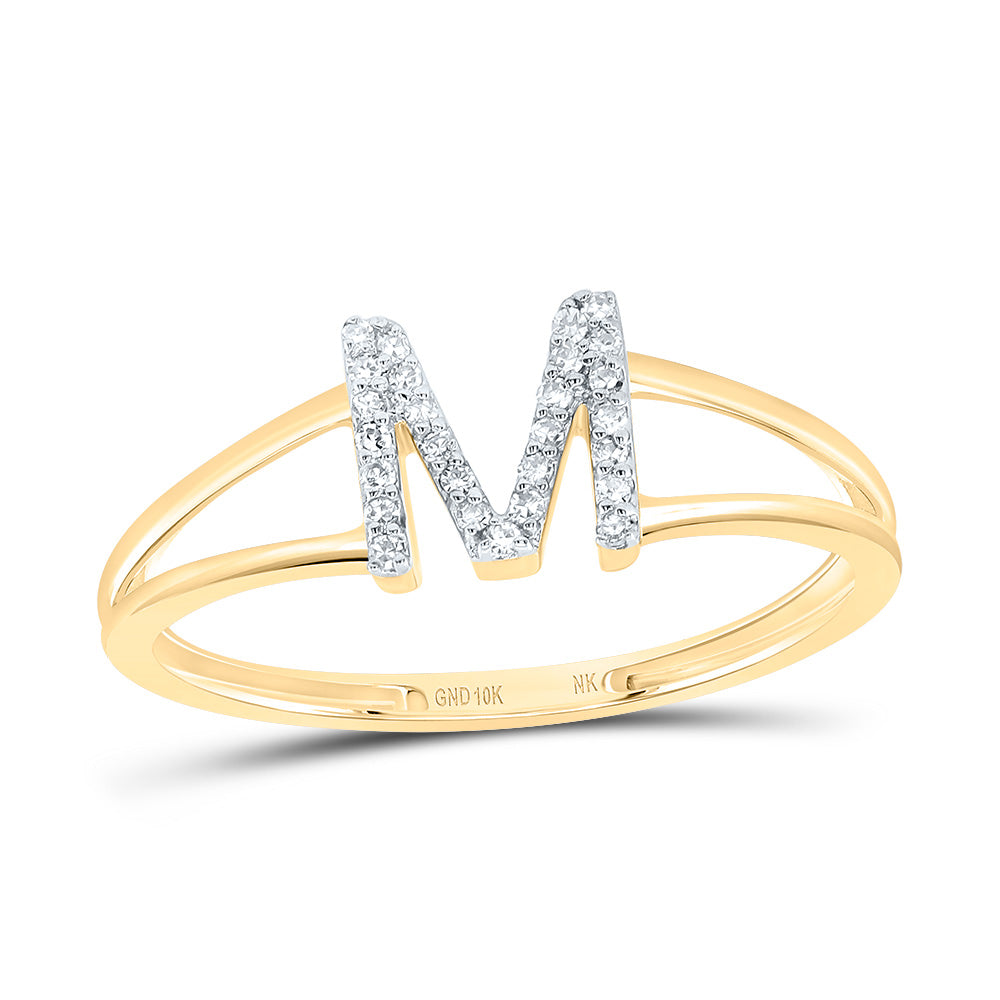1/12Ctw-Dia Nk Gift Initial "M" Ladies Ring (1.32 grams)