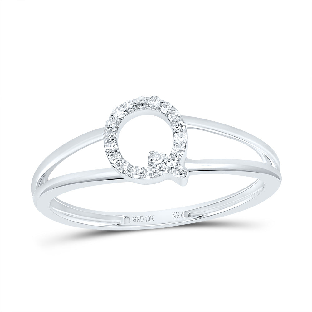 1/12Ctw-Dia Nk Gift Initial "Q" Ladies Ring (1.25 grams)
