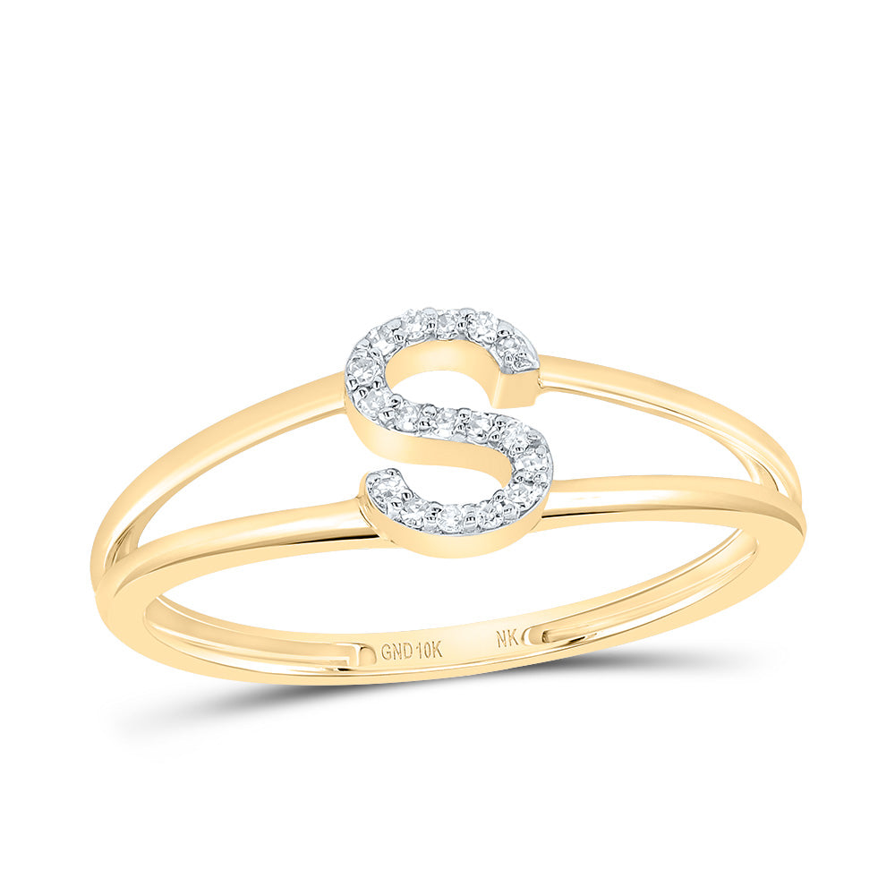 1/20Ctw-Dia Nk Gift Initial "S" Ladies Ring (1.23 grams)