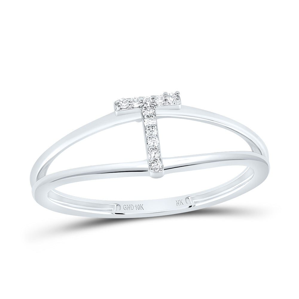 0.03Ctw-Dia Nk Gift Initial "T" Ladies Ring (1.14 grams)