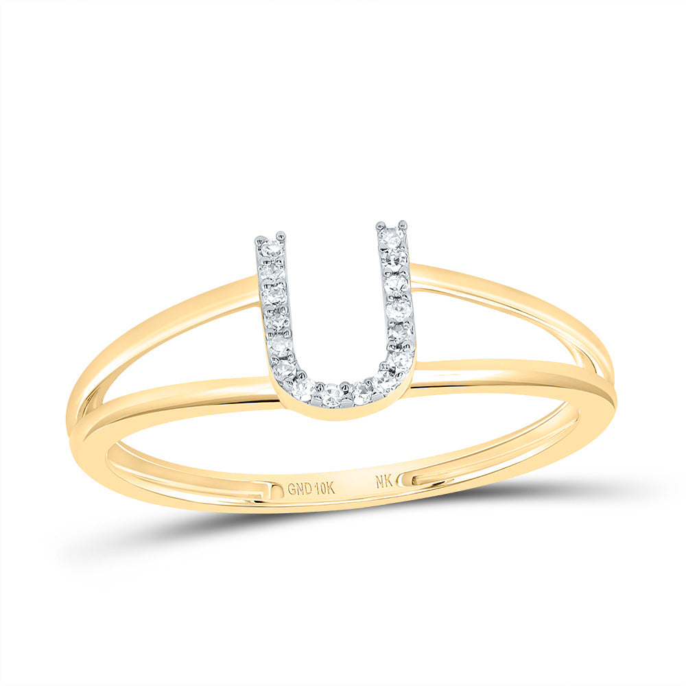 1/20Ctw-Dia Nk Gift Initial "U" Ladies Ring (1.14 grams)