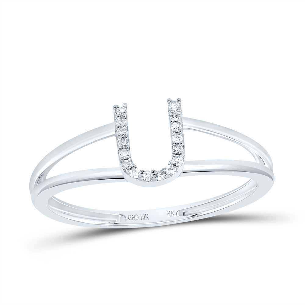 1/20Ctw-Dia Nk Gift Initial "U" Ladies Ring (1.22 grams)