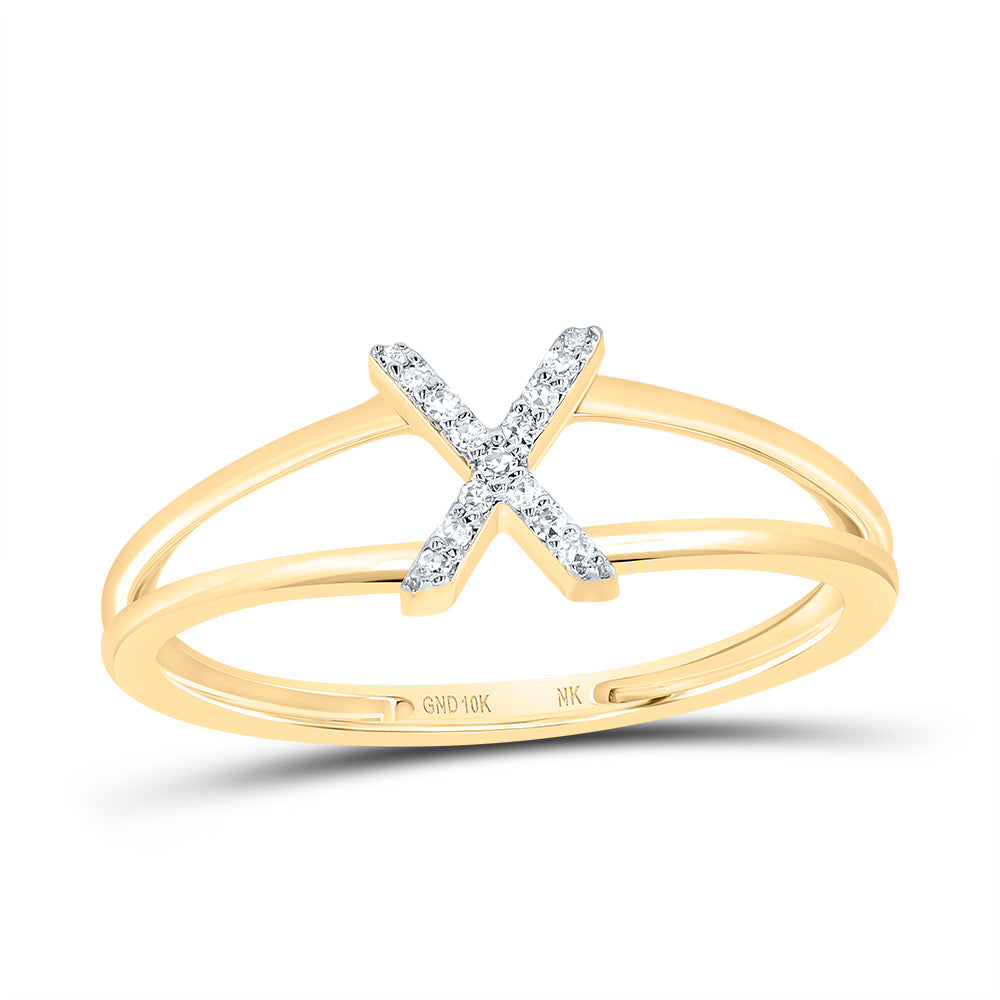1/20Ctw-Dia Nk Gift Initial "X" Ladies Ring (1.26 grams)