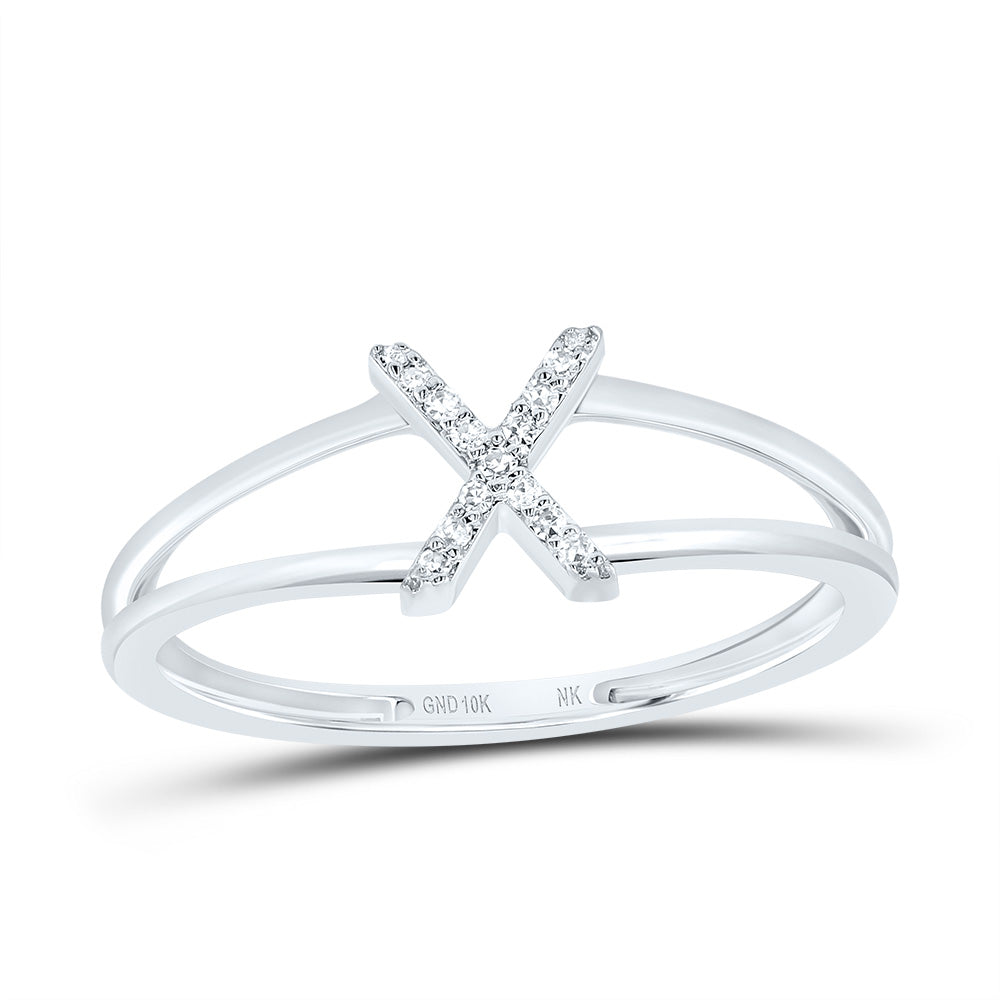 1/20Ctw-Dia Nk Gift Initial "X" Ladies Ring (1.37 grams)