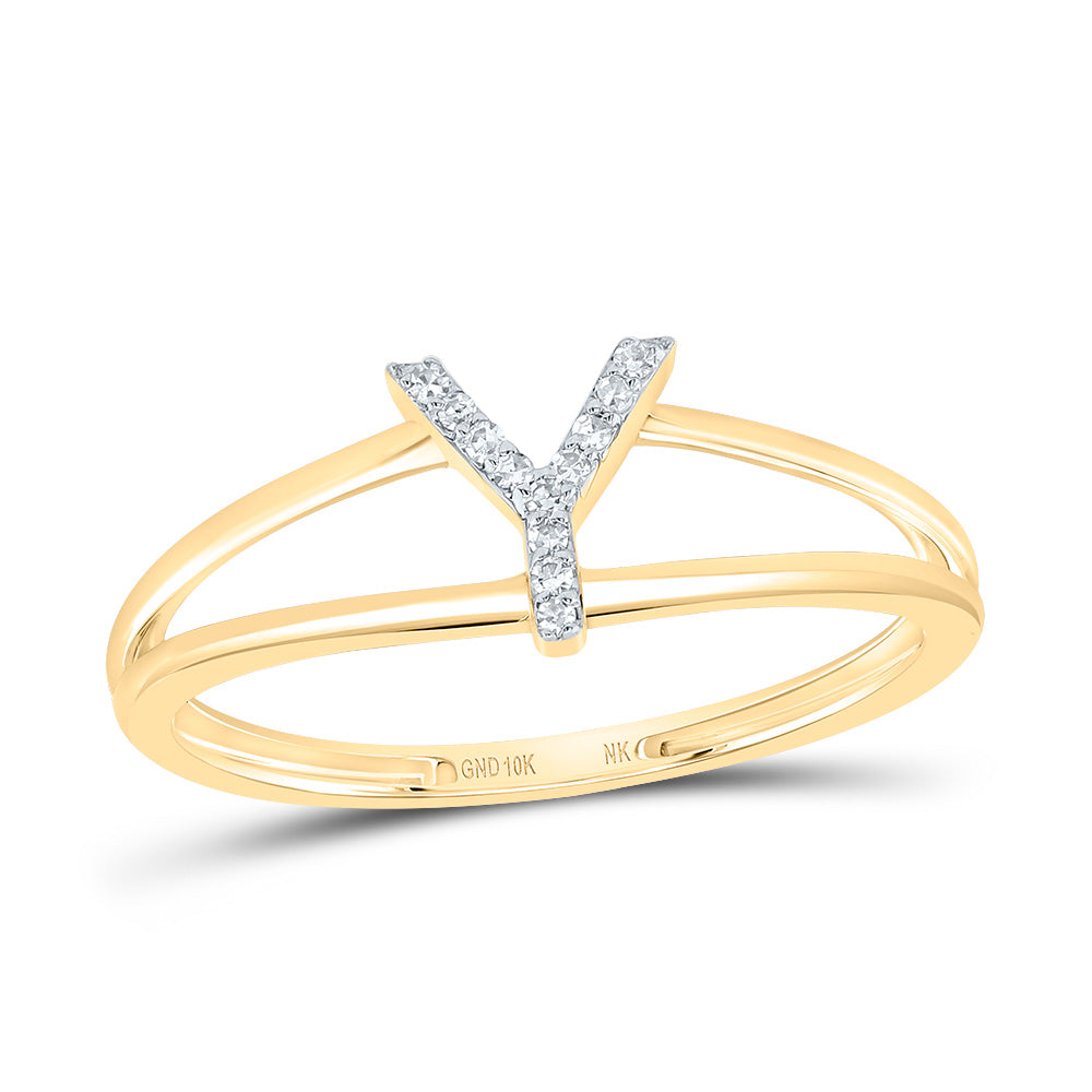 1/20Ctw-Diamond Gift Initial "Y" Ladies Ring (1.12 grams)