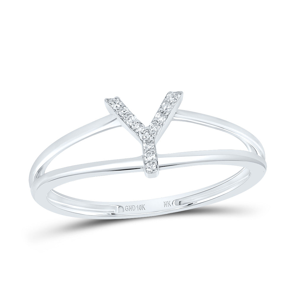 1/20Ctw-Diamond Gift Initial "Y" Ladies Ring (1.18 grams)