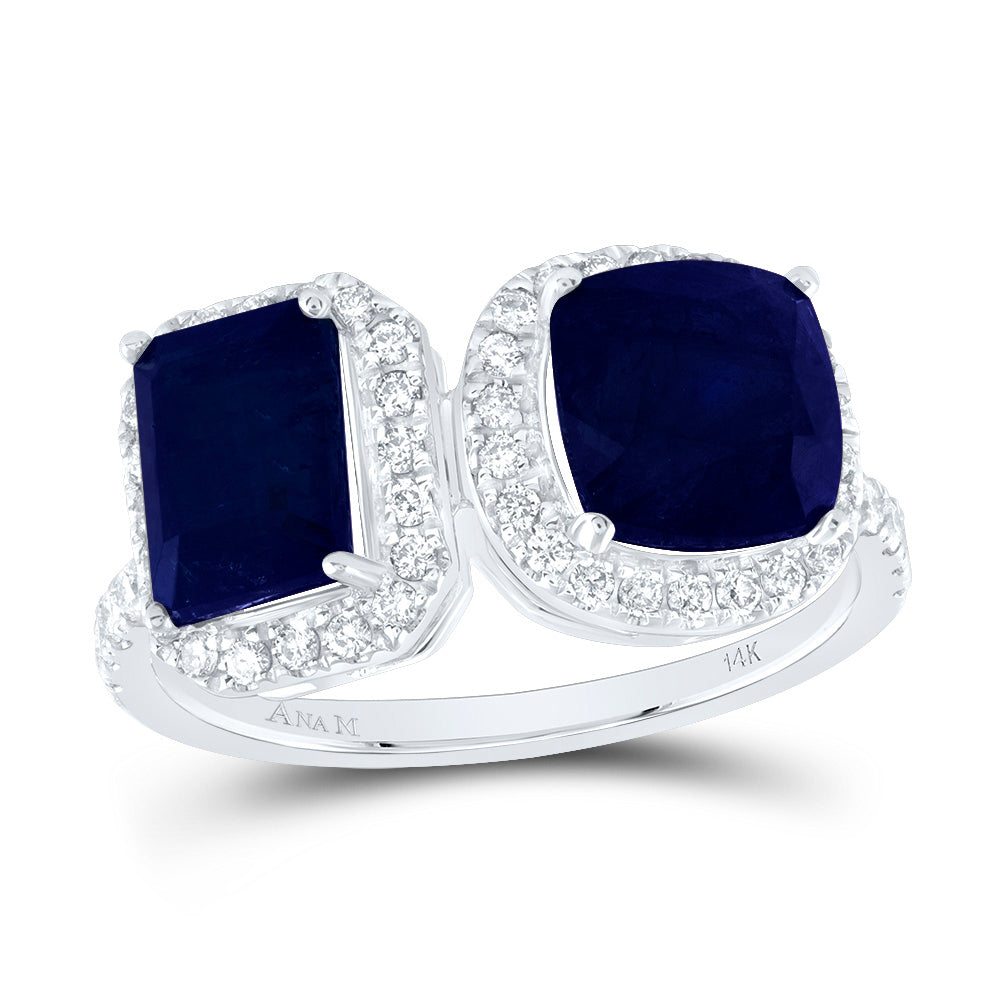 3/8Ctw-Nat Dia Ana M 7X7Mm Cu-Bs, 7X5Mm Em-Bs Nat Gem Ring (2.84 grams)