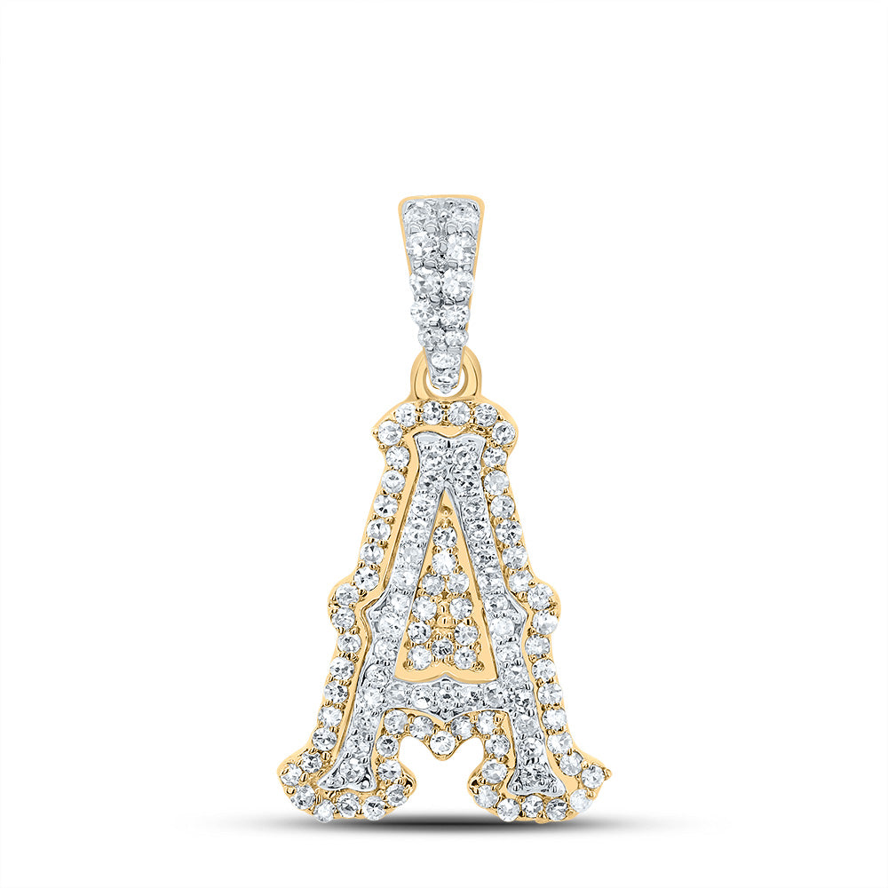 1/3Ctw-Nat Dia Nk Fashion Initial "A" Pendant (1.371 grams)